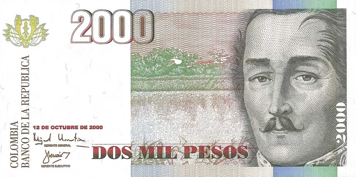Front of Colombia p451a: 2000 Pesos from 2000