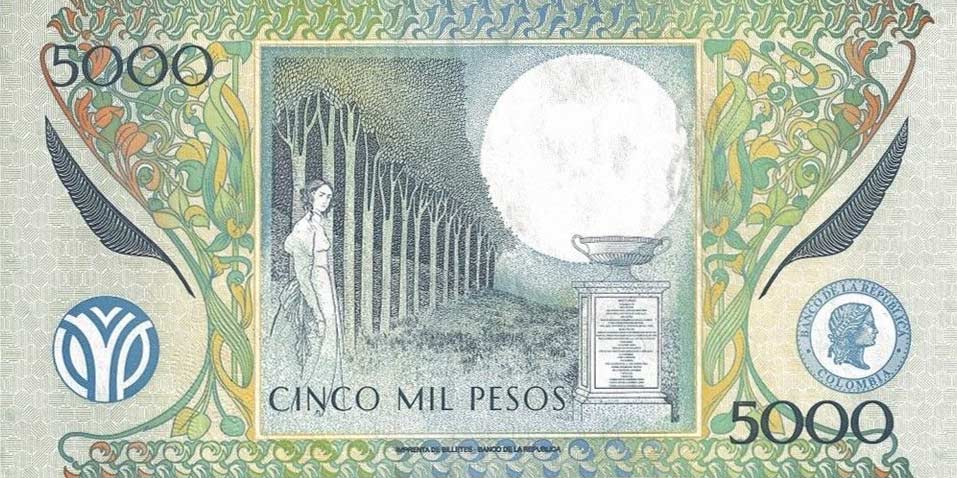 Back of Colombia p452h: 5000 Pesos from 2006