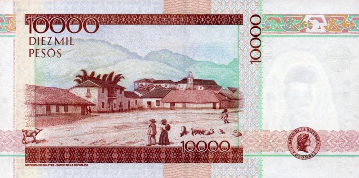 Back of Colombia p453c: 10000 Pesos from 2002