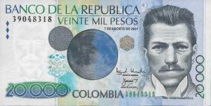 Gallery image for Colombia p454c: 20000 Pesos