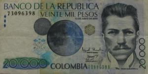 Gallery image for Colombia p454f: 20000 Pesos