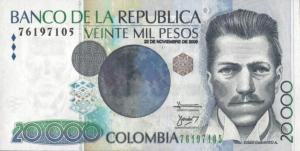Gallery image for Colombia p454o: 20000 Pesos