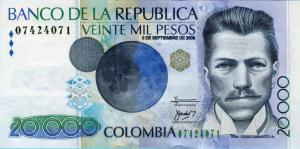 Gallery image for Colombia p454q: 20000 Pesos