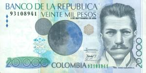 Gallery image for Colombia p454t: 20000 Pesos