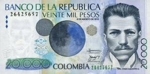 Gallery image for Colombia p454v: 20000 Pesos