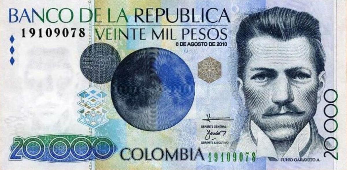 Front of Colombia p454w: 20000 Pesos from 2010