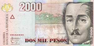 Gallery image for Colombia p457y: 2000 Pesos