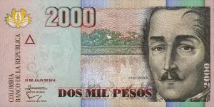 Gallery image for Colombia p457z: 2000 Pesos