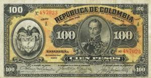 pS318 from Colombia: 10 Pesos from 1870