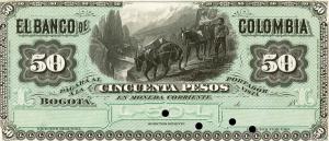pS387p from Colombia: 50 Pesos from 1881