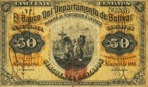 pS421a from Colombia: 50 Centavos from 1888