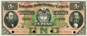 pS449s from Colombia: 1 Peso from 1887