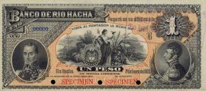 pS818s from Colombia: 1 Peso from 1883