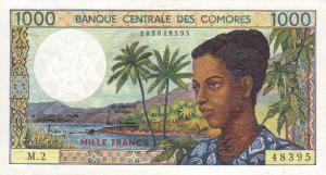 p11a from Comoros: 1000 Francs from 1984