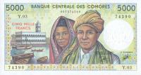 p12b from Comoros: 5000 Francs from 1984