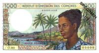 p8s from Comoros: 1000 Francs from 1976
