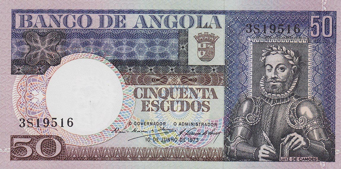 Front of Angola p105a: 50 Escudos from 1973
