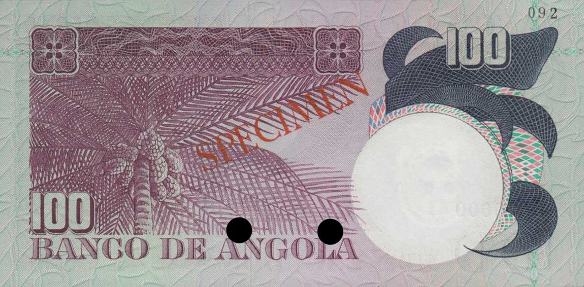 Back of Angola p106ct: 100 Escudos from 1973