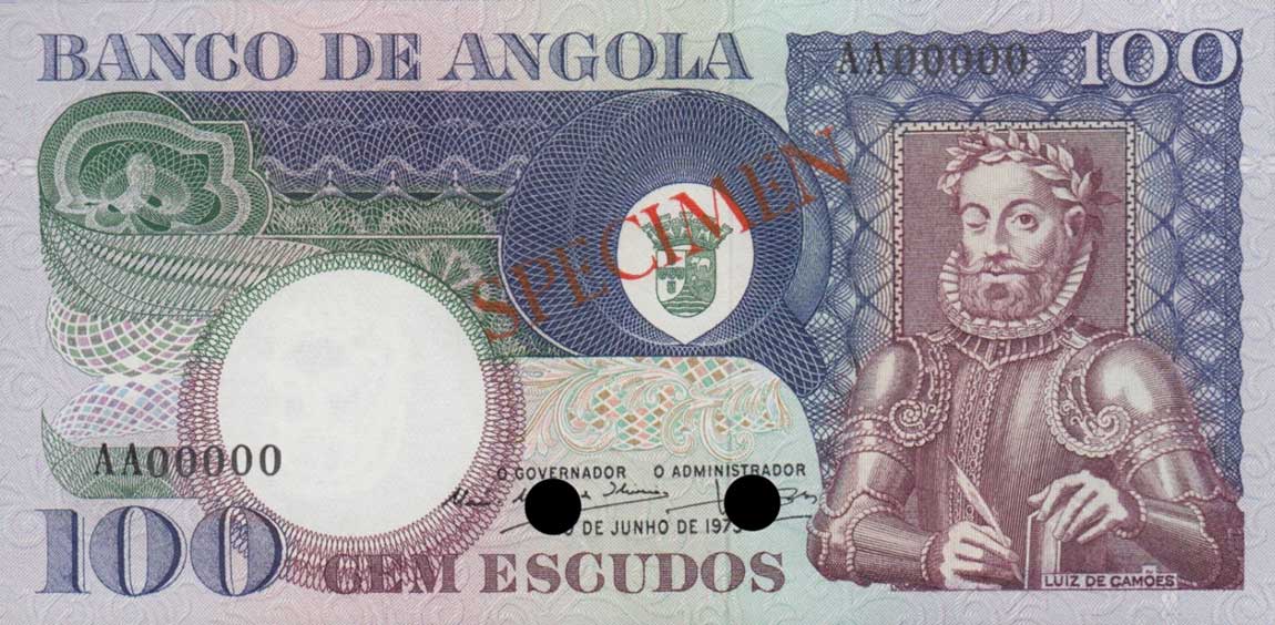 Front of Angola p106ct: 100 Escudos from 1973