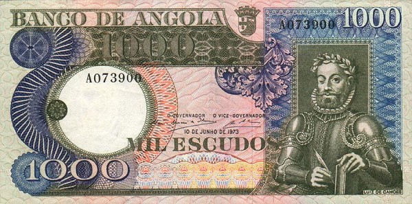 Front of Angola p108a: 1000 Escudos from 1973