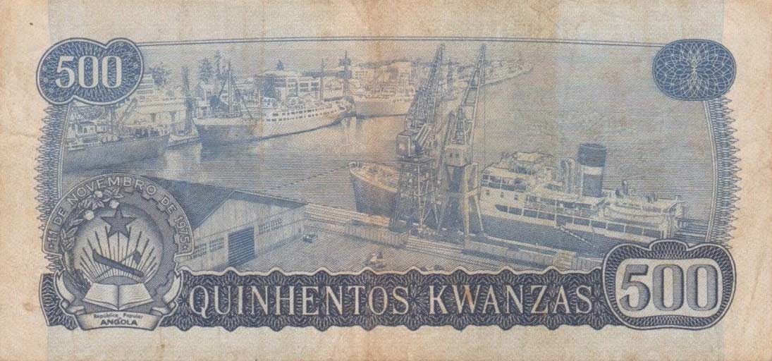 Back of Angola p116a: 500 Kwanzas from 1979