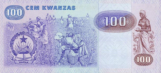 Back of Angola p119: 100 Kwanzas from 1984