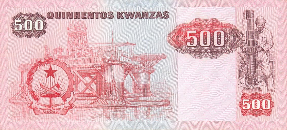 Back of Angola p120a: 500 Kwanzas from 1984