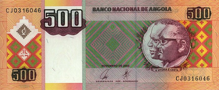 Front of Angola p149a: 500 Kwanzas from 2003