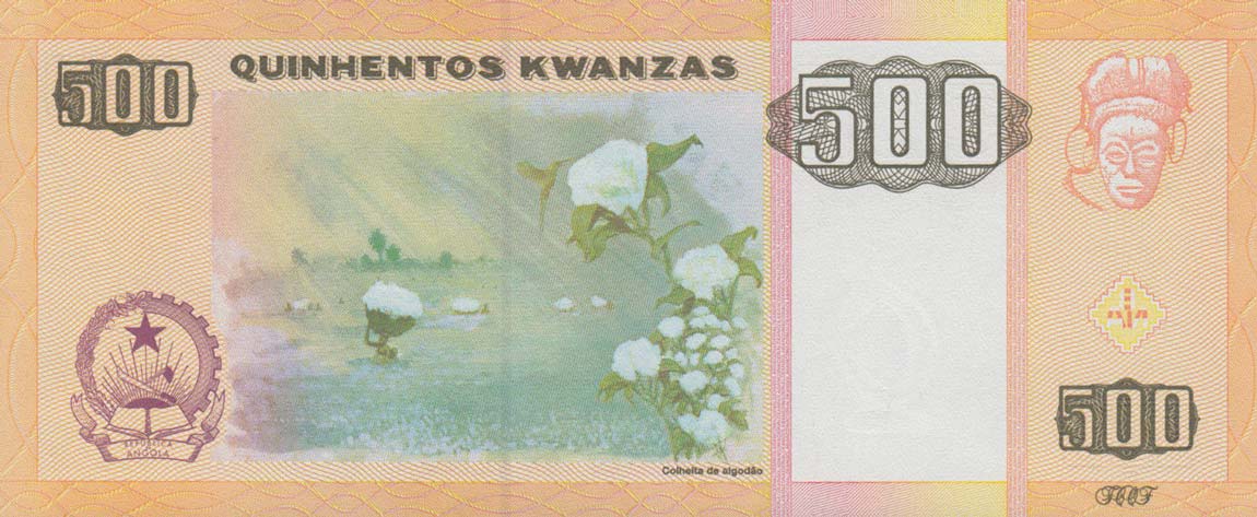 Back of Angola p149b: 500 Kwanzas from 2011