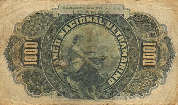 Back of Angola p27: 1000 Reis from 1909