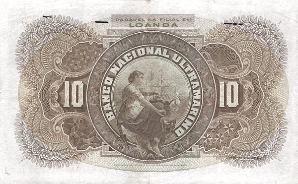 Back of Angola p33a: 10 Reis from 1909