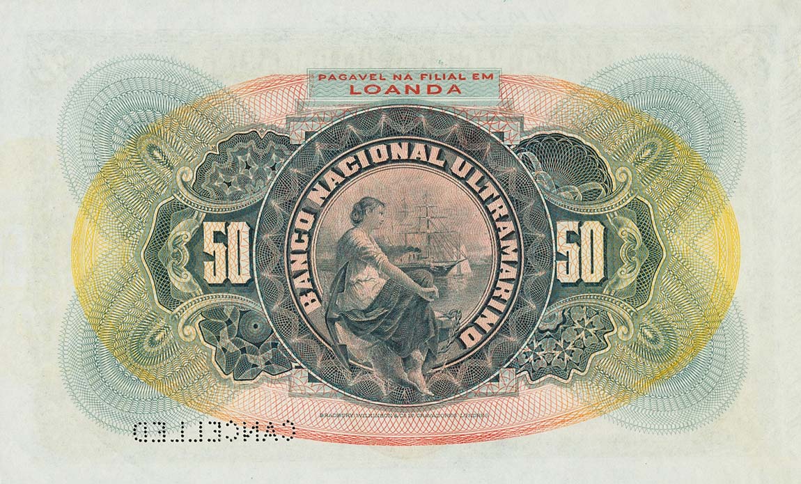 Back of Angola p38s: 50 Reis from 1909
