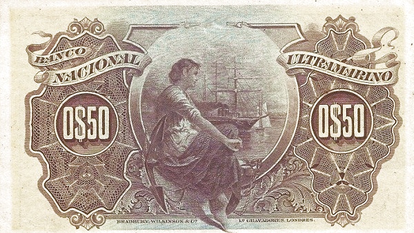 Back of Angola p46a: 50 Centavos from 1914