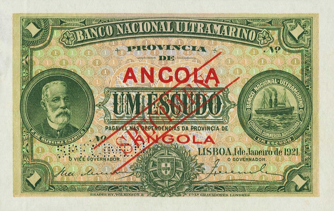 Front of Angola p55s: 1 Escudo from 1921