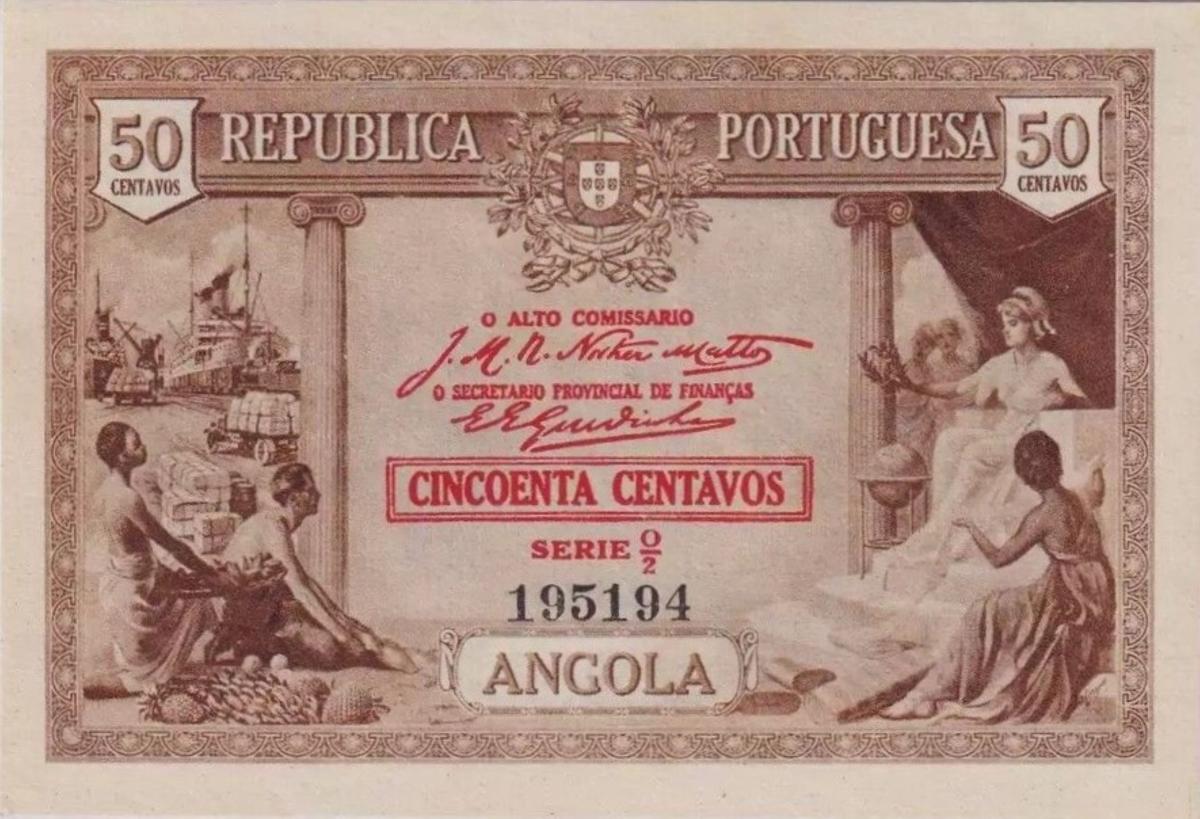 Front of Angola p63a: 50 Centavos from 1923