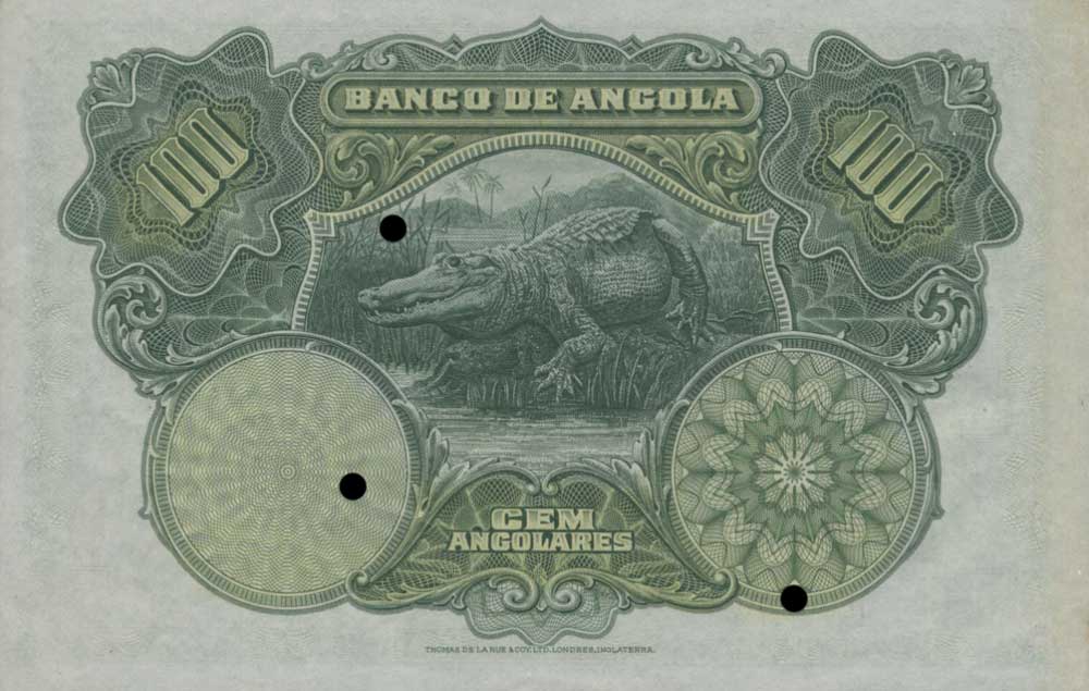 Back of Angola p75s: 100 Angolares from 1927