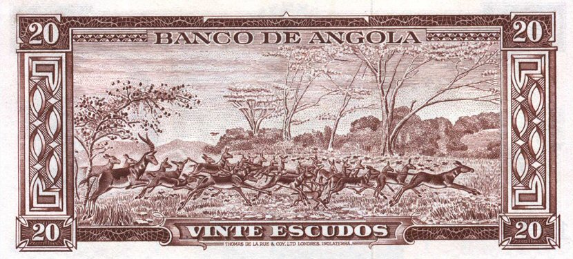 Back of Angola p87a: 20 Escudos from 1956