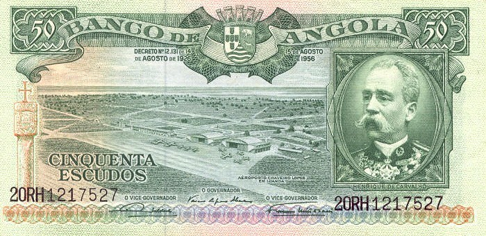 Front of Angola p88a: 50 Escudos from 1956