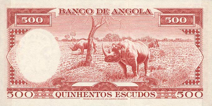 Back of Angola p90a: 500 Escudos from 1956
