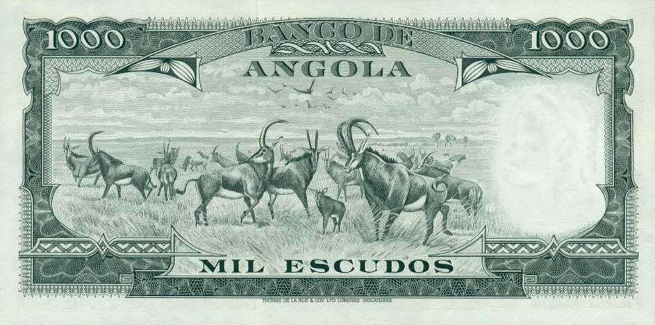 Back of Angola p91s: 1000 Escudos from 1956