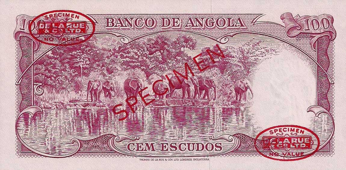 Back of Angola p94s: 100 Escudos from 1962