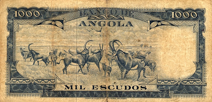 Back of Angola p96a: 1000 Escudos from 1962