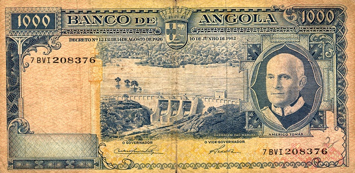 Front of Angola p96a: 1000 Escudos from 1962