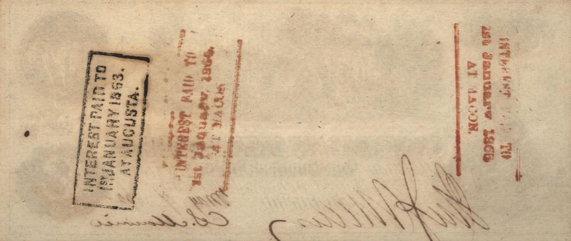 Back of Confederate States of America p43a: 100 Dollars from 1862