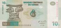 p87B from Congo Democratic Republic: 10 Francs from 1997