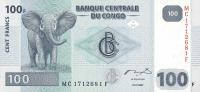 p98a from Congo Democratic Republic: 100 Francs from 2007