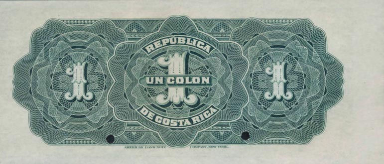 Back of Costa Rica p142s: 1 Colon from 1905