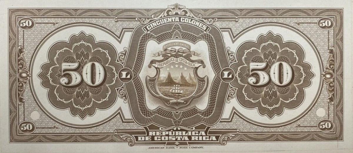 Back of Costa Rica p150Ap: 100 Colones from 1917