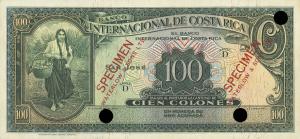 p182ct from Costa Rica: 100 Colones from 1933