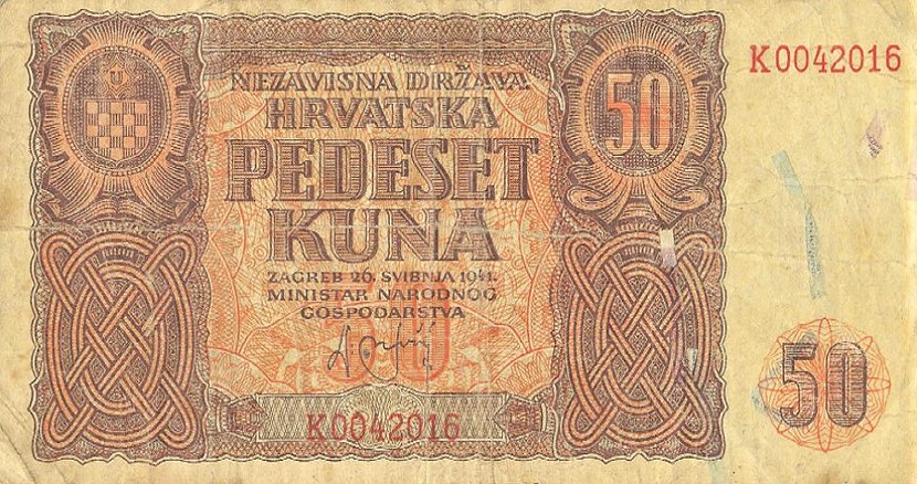 Front of Croatia p1a: 50 Kuna from 1941